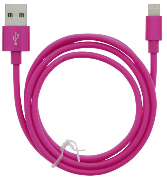 Kabel USB-A - Lightning 2.4A, 1m, Rosa