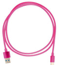 Kabel USB-A - USB-C 2.4A, 1m, Rosa