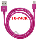 10-PACK Kabel USB-A - MicroUSB 2.4A, 1m, Rosa