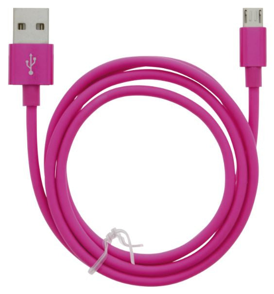 Kabel USB-A - MicroUSB 2.4A, 1m, Rosa