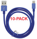 10-pack Kabel USB-A - Lightning 2.4A, 1m, Blå