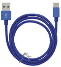 Kabel USB-A - USB-C 2.4A, 1m, Blå