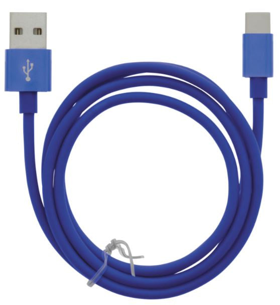 Kabel USB-A - USB-C 2.4A, 1m, Blå