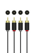 QNECT Stereo RCA-kabel, 2xRCA hane - 2xRCA hane, 3m