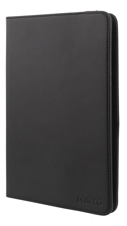 DELTACO Universal tablet fodral, 7/8", integrerat stativ, 360 graders roterbart, svart