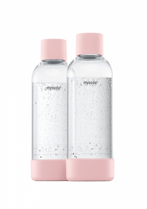 Mysoda PET-flaska 1L 2-pack, Rosa