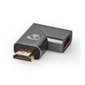 Nedis HDMI™ Adapter | HDMI™ Hane / HDMI™ Kontakt | HDMI™ Utgång | Guldplaterad | Vinklat höger | Aluminium | Grått Med Metall | 1 st. | Kartong med täckt fönster