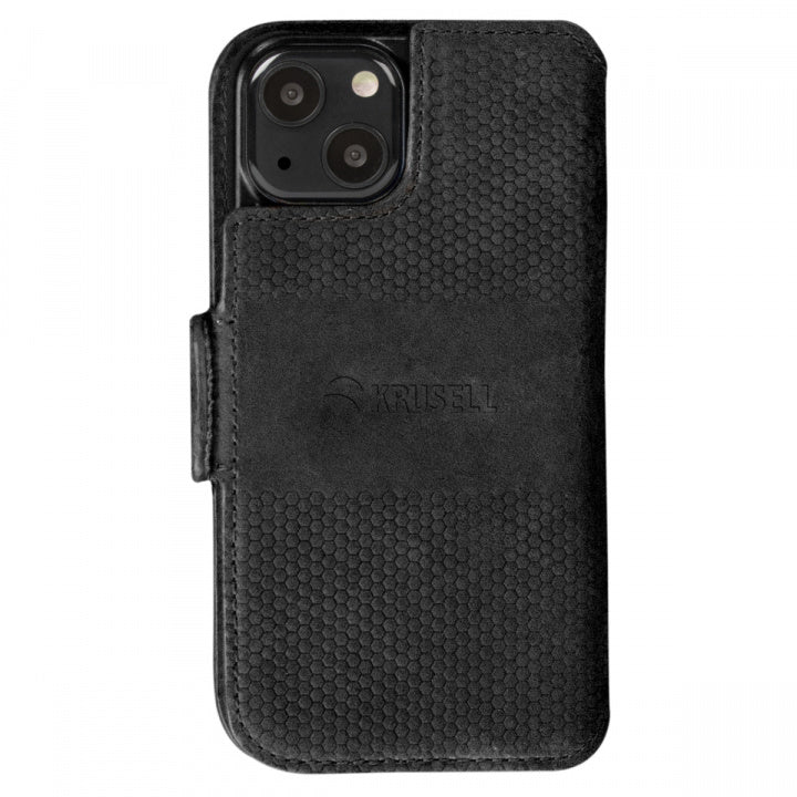 Krusell Leather Phone Wallet iPhone 13 Mini Svart