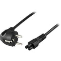 Deltaco Device cable, angled CEE 7/7 - straight IEC C5, 0.2m, black