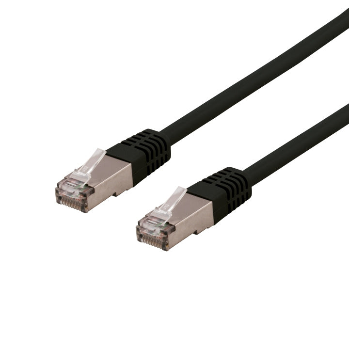 Deltaco U/FTP Cat6a patch cable, LSZH, 25m, black