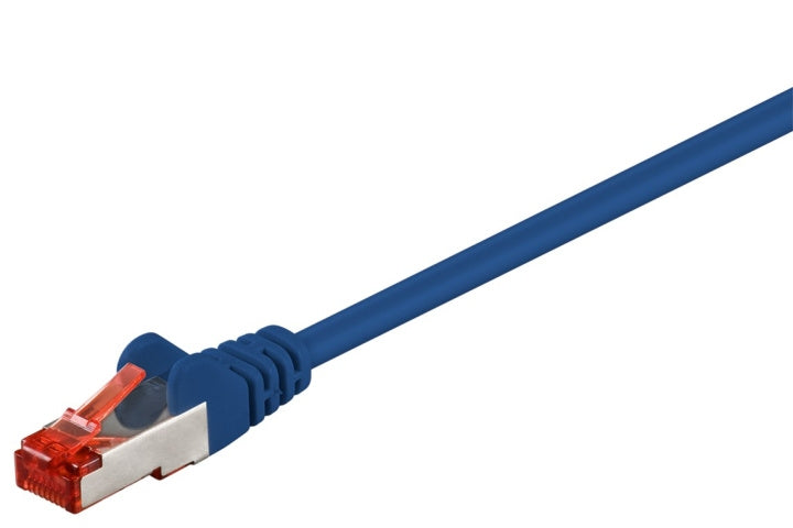 Goobay Patchkabel CAT 6, S/FTP (PiMF), blå, 0,5 m kopparklädd aluminiumtråd (CCA)