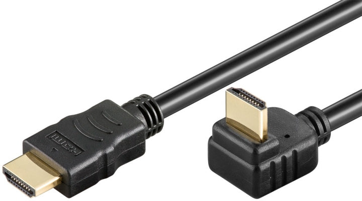 Goobay Höghastighets-HDMI™-kabel 270° med Ethernet HDMI™-kontakt (typ A) > HDMI™-kontakt (typ A), 0.5 m