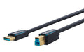 ClickTronic Adapterkabel från USB-A till USB-B 3.0 Premiumkabel | USB A-kontakt  USB B 3.0-kontakt | 1,8 m | 5 Gbit/s
