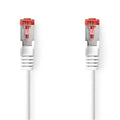 Nedis CAT6 Nätverkskabel | RJ45 hane | RJ45 hane | S/FTP | 0.15 m | Rund | LSZH | Vit | Label