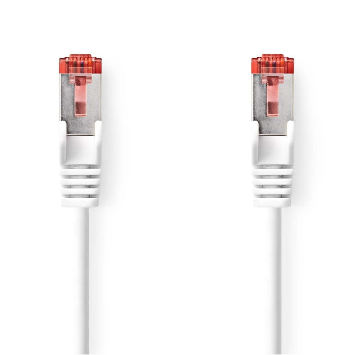 Nedis CAT6 Nätverkskabel | RJ45 hane | RJ45 hane | S/FTP | 0.15 m | Rund | LSZH | Vit | Label