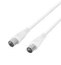 DELTACO Antenna cable, 75 Ohm nickel-plated connectors, 3m, white