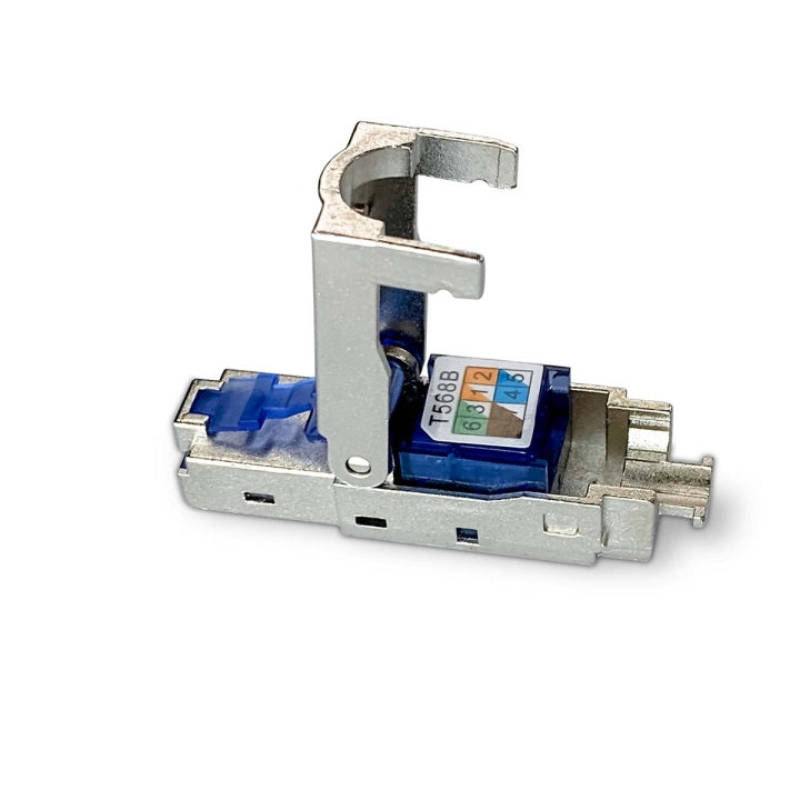 Nedis RJ45-kontakt | Hane | Toolless CAT6 / CAT6a | Rak | Guldplaterad | 2 st. | Metall | Blå / Grå | Låda