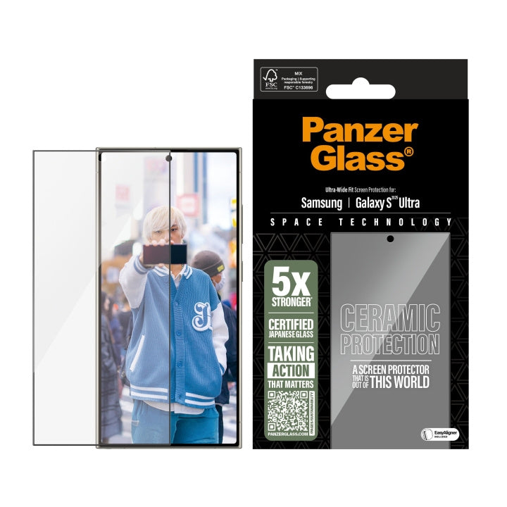 PanzerGlass Keramiskt skärmskydd Samsung Galaxy S25 Ultra - Ultrabred passform