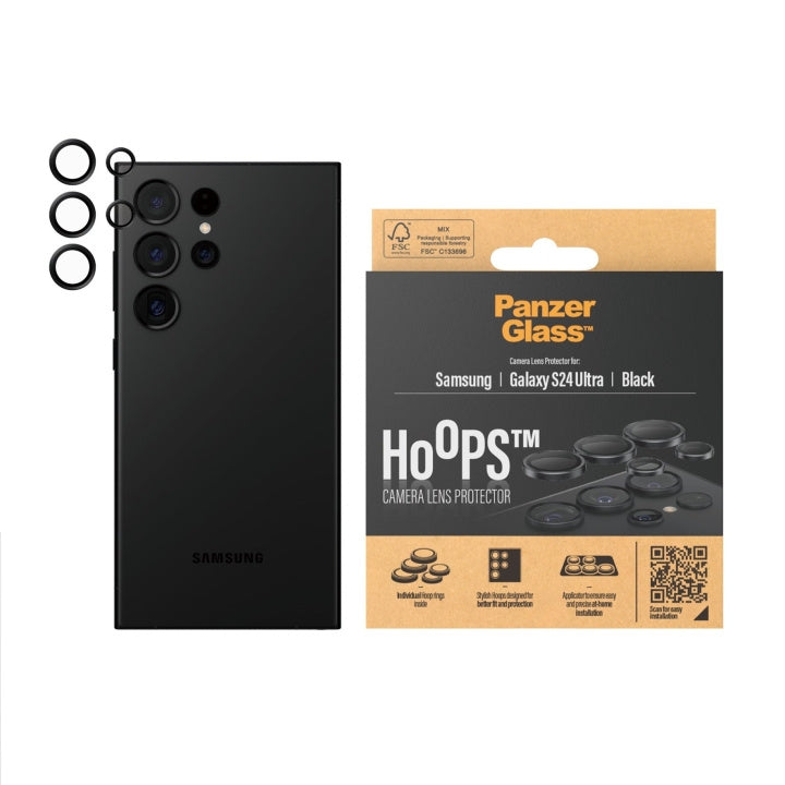 PanzerGlass Hoops - Kameralinsskydd - Samsung Galaxy S24 Ultra - Svart