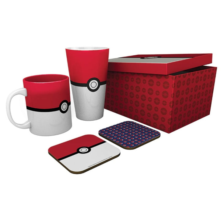 Abysse POKEMON Pack Glas + Mugg + 2 Underlägg - Pokéball - XXL