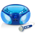 Lenco Bärbar FM-radio CD/MP3/USB Mikrofon och ljuseffekter Blå