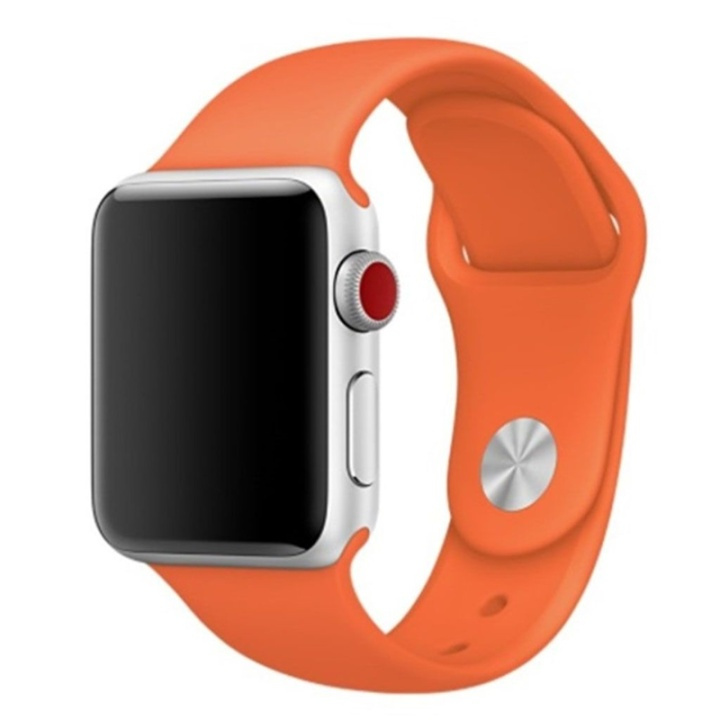 Silikon Klockarmband kompatibelt med Apple Watch, 42 mm, Orange i gruppen SMARTPHONE & SURFPLATTOR / Träning, hem & fritid / Apple Watch & tillbehör / Tillbehör hos TP E-commerce Nordic AB (38-28998)