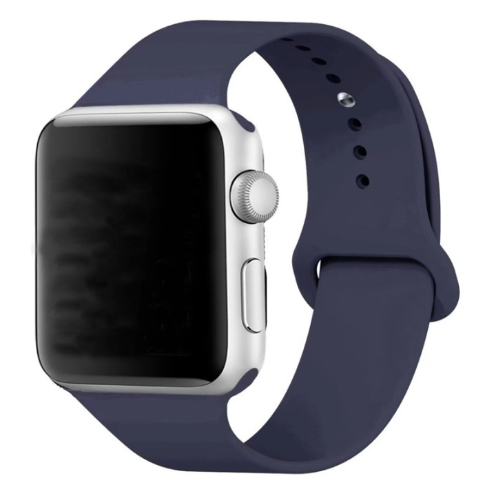 Silikon Klockarmband kompatibelt med Apple Watch, 42/44mm, Marinblå i gruppen SMARTPHONE & SURFPLATTOR / Träning, hem & fritid / Apple Watch & tillbehör / Tillbehör hos TP E-commerce Nordic AB (38-29500)