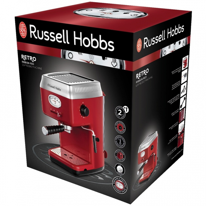 Russell Hobbs Espressomaskin 28250-56 Retro Espresso Maker i gruppen HEM, HUSHÅLL & TRÄDGÅRD / Hushållsmaskiner / Kaffemaskiner & Tillbehör / Espressomaskiner hos TP E-commerce Nordic AB (38-46021)