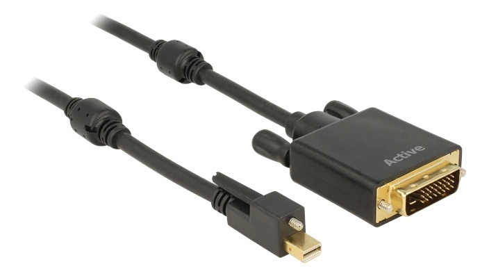 DeLOCK miniDP - DVI-D 24+1 kabel, 1m, Ultra HD, skruv, 1m i gruppen DATORER & KRINGUTRUSTNING / Datorkablar / DVI / Kablar hos TP E-commerce Nordic AB (38-53055)