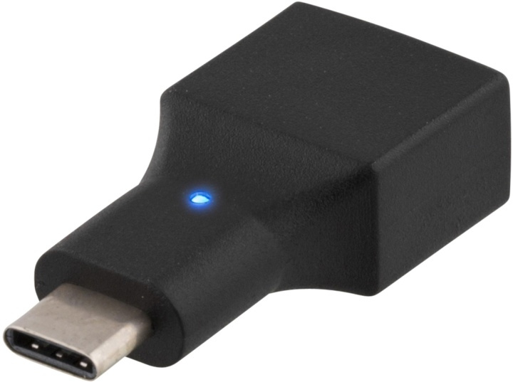 DELTACO USB 2.0 adapter, Typ C - Typ A hona, svart i gruppen DATORER & KRINGUTRUSTNING / Datorkablar / USB-kablar / USB-A / Adaptrar hos TP E-commerce Nordic AB (38-53730)
