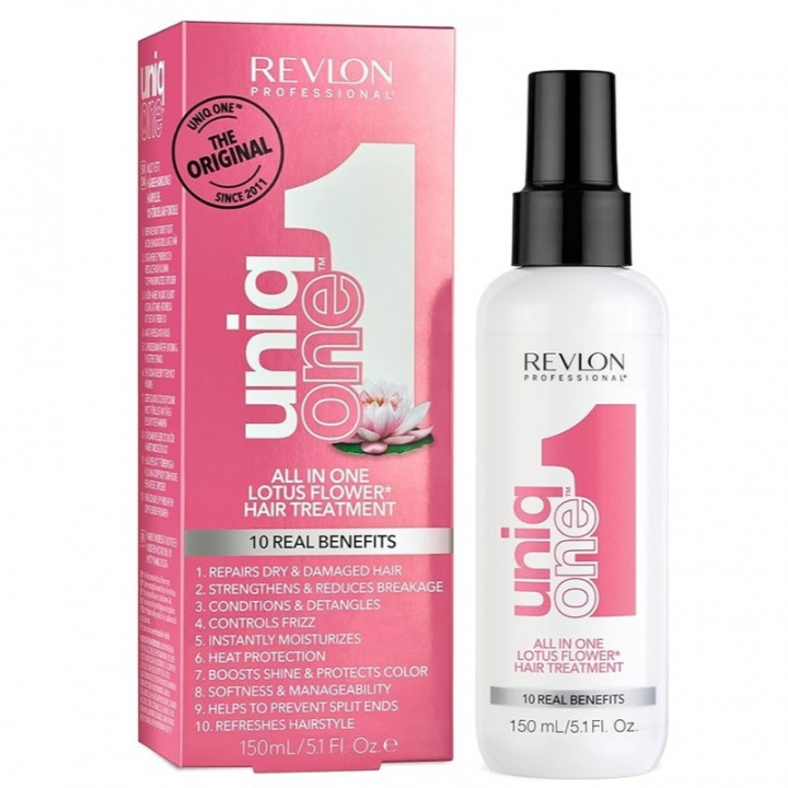 Revlon Uniq One Lotus Flower Hair Treatment 150ml i gruppen SKÖNHET & HÄLSA / Hår & Styling / Hårvårdsprodukter / Balsamspray/kur hos TP E-commerce Nordic AB (38-59217)