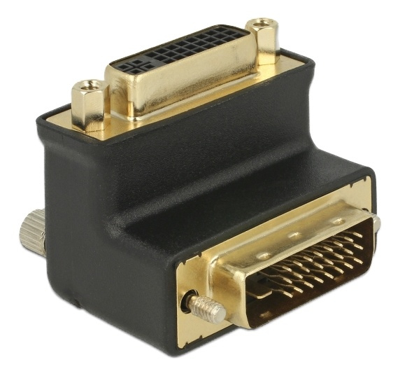 Adapter DVI 24+1 male > DVI 24+5 female port 90° angled i gruppen DATORER & KRINGUTRUSTNING / Datorkablar / DVI / Adaptrar hos TP E-commerce Nordic AB (38-61409)