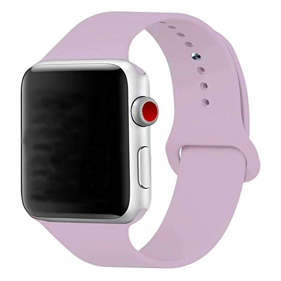 Silikon Klockarmband kompatibelt med Apple Watch, 42/44mm, Ljuslila i gruppen SMARTPHONE & SURFPLATTOR / Träning, hem & fritid / Apple Watch & tillbehör / Tillbehör hos TP E-commerce Nordic AB (38-80852)