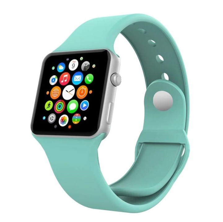 Silikon Klockarmband kompatibelt med Apple Watch, 38/40mm, Turkos i gruppen SMARTPHONE & SURFPLATTOR / Träning, hem & fritid / Apple Watch & tillbehör / Tillbehör hos TP E-commerce Nordic AB (38-80856)