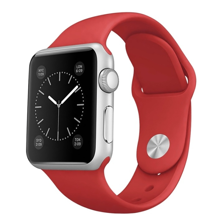 Silikon Klockarmband kompatibelt med Apple Watch, 38/40mm, Röd i gruppen SMARTPHONE & SURFPLATTOR / Träning, hem & fritid / Apple Watch & tillbehör / Tillbehör hos TP E-commerce Nordic AB (38-80859)