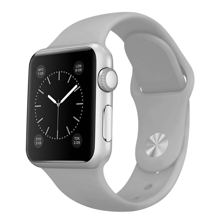 Silikon Klockarmband kompatibelt med Apple Watch, 38/40mm, Grå i gruppen SMARTPHONE & SURFPLATTOR / Träning, hem & fritid / Apple Watch & tillbehör / Tillbehör hos TP E-commerce Nordic AB (38-80890)