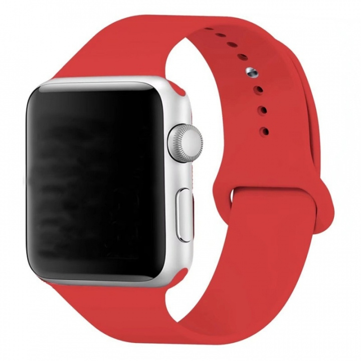 Silikon Klockarmband kompatibelt med Apple Watch, 42/44/45mm, Röd i gruppen SMARTPHONE & SURFPLATTOR / Träning, hem & fritid / Apple Watch & tillbehör / Tillbehör hos TP E-commerce Nordic AB (38-83399)