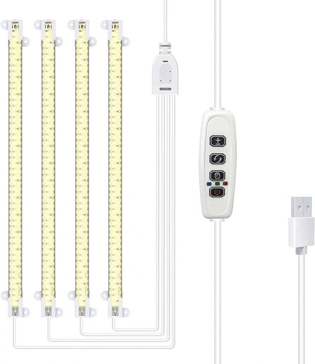 LED Plant Grow lights - Fullspektrum LED-ljus med Timerfunktion för inomhusodling, 4st LED-Lister, 33cm i gruppen HEMELEKTRONIK / Belysning / LED-slingor hos TP E-commerce Nordic AB (38-84381)