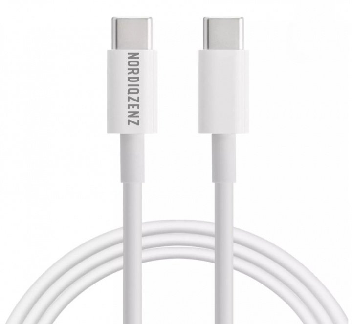 NORDIQZENZ 60W USB-kabel typ C till USB-C, 30 cm, Vit i gruppen DATORER & KRINGUTRUSTNING / Datorkablar / USB-kablar / USB-C hos TP E-commerce Nordic AB (38-84419)