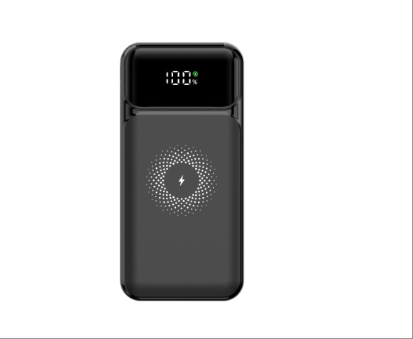 Powerbank 20000mAh 22.5W PD + 15W Trådlös snabbladdning m. digital display, Svart i gruppen SMARTPHONE & SURFPLATTOR / Laddare & Kablar / Powerbanks hos TP E-commerce Nordic AB (38-84476)