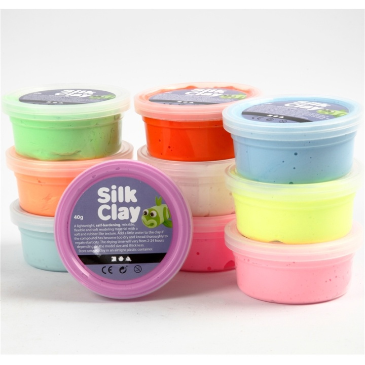 Silk Clay Mixade Färger Basic 2 10x40g i gruppen LEKSAKER, BARN- & BABYPRODUKTER / Leksaker / Pyssel hos TP E-commerce Nordic AB (38-90236)