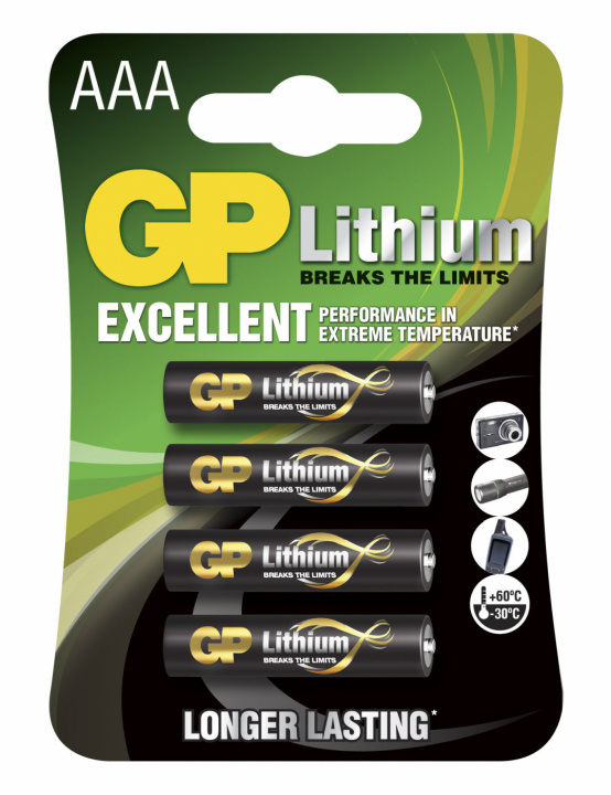 GP Lithium AAA 4 Pack (B) i gruppen HEMELEKTRONIK / Batterier & Laddare / Batterier / AAA hos TP E-commerce Nordic AB (38-94719)