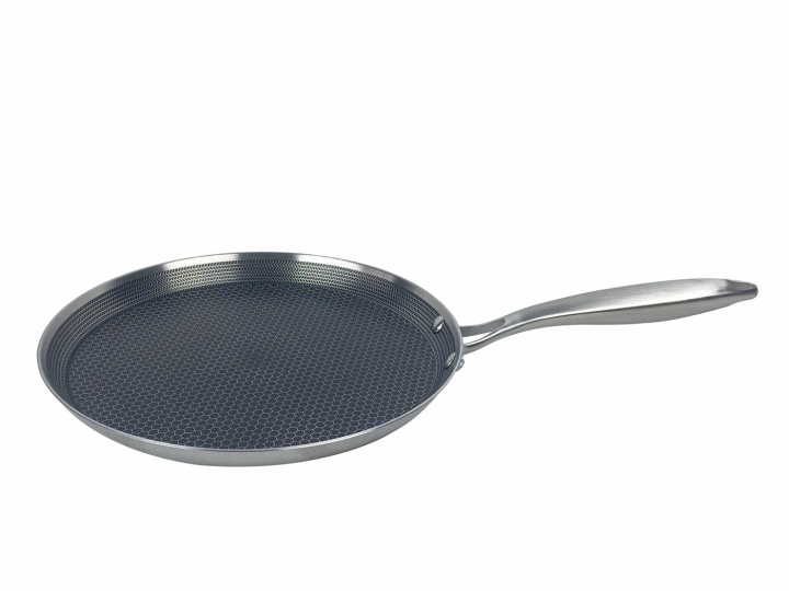 Pannkakspanna i rostfritt stål, Ø28cm, induktionspanna, Non-stick, Reptålig, Rostfritt stål i gruppen HEM, HUSHÅLL & TRÄDGÅRD / Köksredskap / Stekpannor hos TP E-commerce Nordic AB (38-94750)