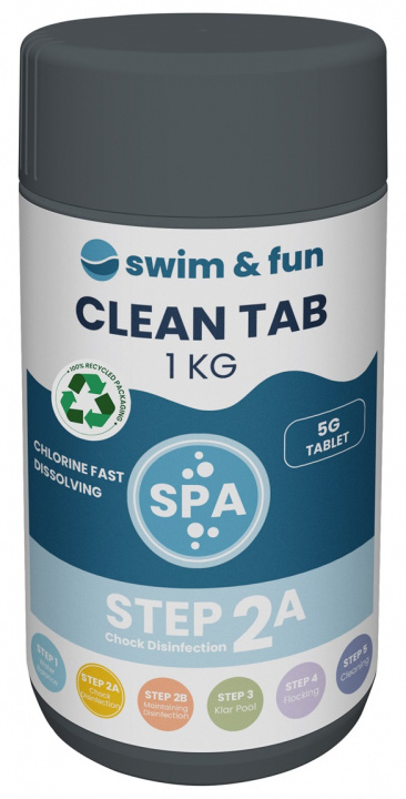 Spa CleanTab 5 gr, 1 kg i gruppen HEM, HUSHÅLL & TRÄDGÅRD / Trädgårdsprodukter / Pool & Pooltillbehör / Poolkem hos TP E-commerce Nordic AB (38-95745)