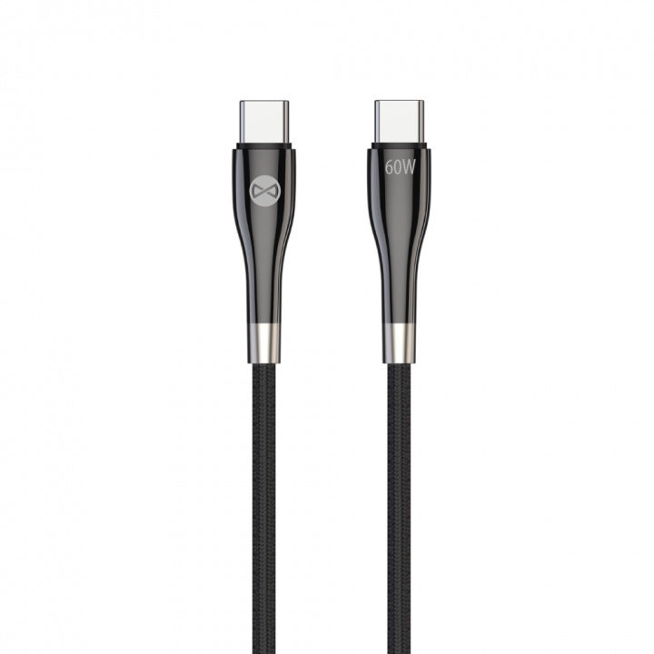 Forever Snygg kabel USB-C - USB-C 1,0 m 60W svart i gruppen DATORER & KRINGUTRUSTNING / Datorkablar / USB-kablar / USB-C hos TP E-commerce Nordic AB (38-97655)