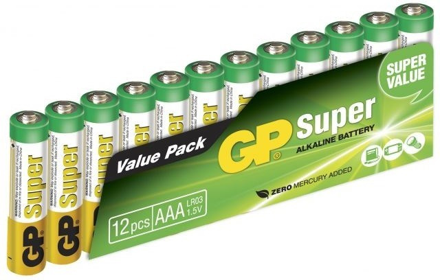 GP Super Alkaline AAA batteri, 24A/LR03, 12-pack i gruppen HEMELEKTRONIK / Batterier & Laddare / Batterier / AAA hos TP E-commerce Nordic AB (38-99875)