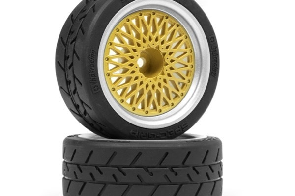 BBS RS Weels Silver/Gold 26mm (6mm Offset) i gruppen LEKSAKER, BARN- & BABYPRODUKTER / Radiostyrt / Reservdelar & Extra Tillbehör / HPI / Fälgar / Onroad hos TP E-commerce Nordic AB (A04599)