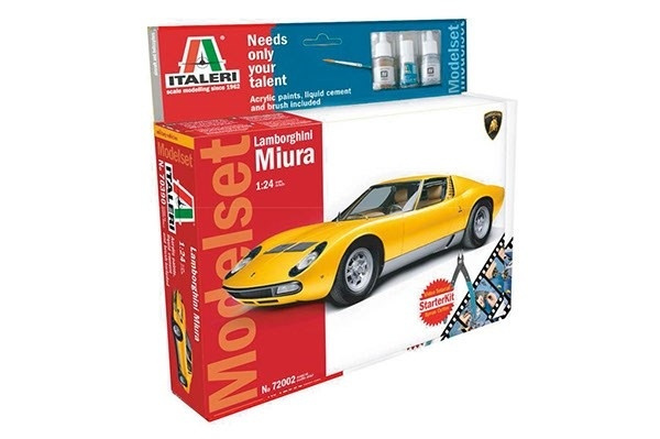 Italeri 1:24 LAMBORGHINI MIURA i gruppen SPORT, FRITID & HOBBY / Hobby / Plastmodeller / Startkit/Gåvoset hos TP E-commerce Nordic AB (A07161)