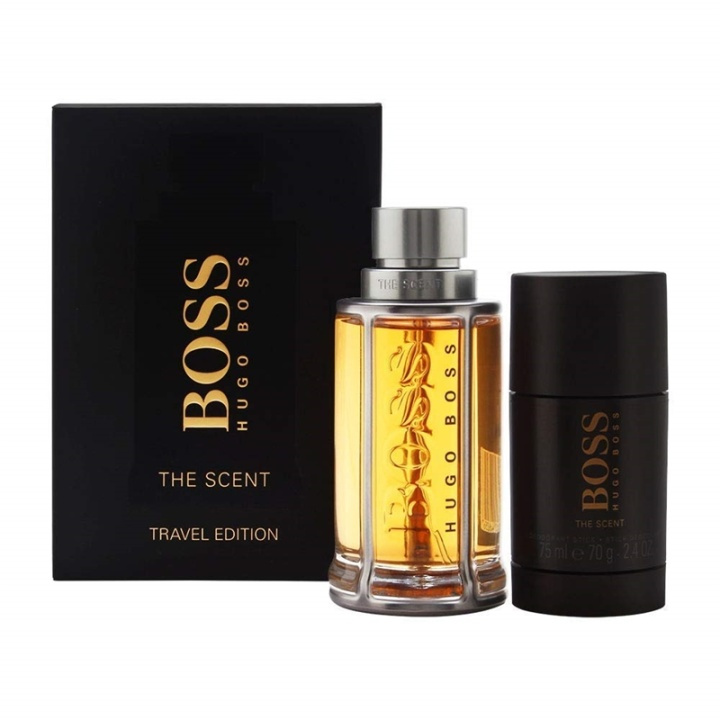 Hugo Boss Giftset Hugo Boss The Scent Travel Edition Edt 100ml + Deo 75ml i gruppen SKÖNHET & HÄLSA / Doft & Parfym / Parfym / Parfymboxar hos TP E-commerce Nordic AB (A10992)