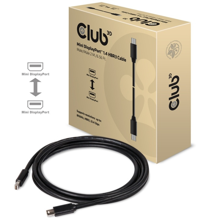 CLUB3D Mini DisplayPort 1.4 Cable HBR3 8K60Hz Male / Male 2 mtr. / 6.56 Ft. i gruppen DATORER & KRINGUTRUSTNING / Datorkablar / DisplayPort / Kablar hos TP E-commerce Nordic AB (A14573)